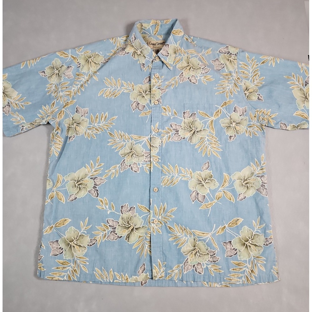 Cooke Street Honolulu Mens Hawaiian Tropical Print Button Up Shirt Size XL